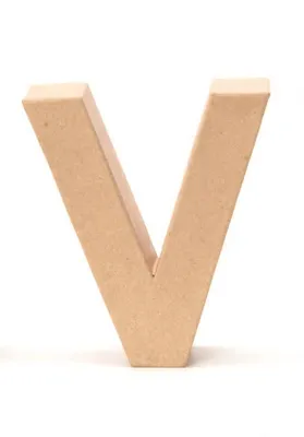 Produktbild von Glorex Papp-Buchstabe V 17,5 x 5,5 cm