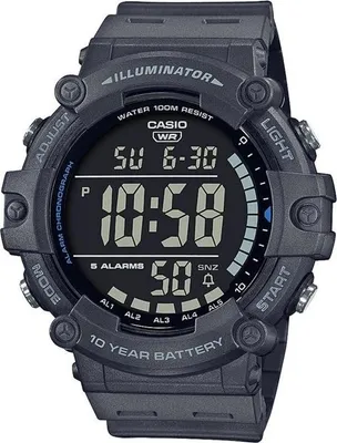 Obrázek produktu pro Multifunkční sportovní hodinky CASIO, šedá pryskyřice, chronometr, vodotěsnost 10 ATM, quartzový strojek