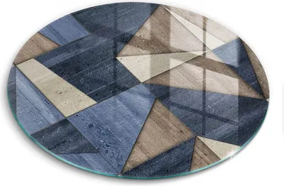 Zdjęcie produktu dla Szklana deska do krojenia - Deska kuchenna - ⌀40 cm – Szkło hartowane – Antypoślizgowa - Abstrakcja Geometryczna