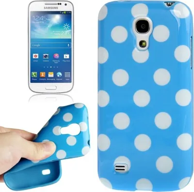 Produktbild von Schutzhülle Punkte TPU Case für Handy Samsung Galaxy S4 mini i9190 blau/weiss