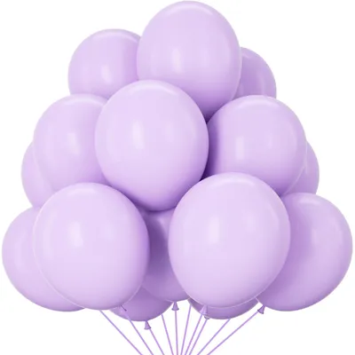 100 lila Macaron-Pastellballons, 30 cm, Latex, rund