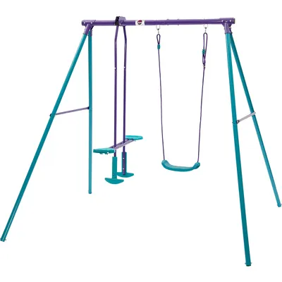 Zdjęcie produktu dla Huśtawka metalowa dla dzieci 2w1, 210x178x183cm