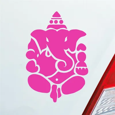 Produktbild von Auto Aufkleber Buddhismus Elefant Ganesha Buddha 12x8 cm Pink Sticker Heckscheibenaufkleber