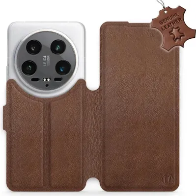 Produktbild von Echtleder Handyhülle für Xiaomi 14 Ultra, Mobiwear Leather, Braun