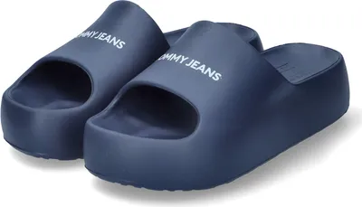 Produktbild von Tommy Jeans Uni Badelatschen/ Pantoletten Dunkelblau Syntheik Größe: 41/42