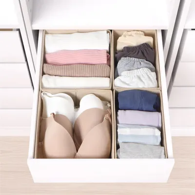 Zdjęcie produktu dla Organizery do szuflad PAX, 50x58 cm, beżowe, zestaw 4 sztuki