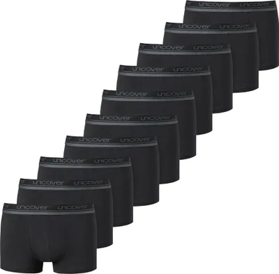 Produktbild von UNCOVER by SCHIESSER Herren Boxershorts, 10er Pack - Shorts, Single Jersey, einfarbig Schwarz L