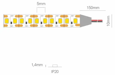 Zdjęcie produktu dla Taśma LED FINE 5m 19,2W/m 4000K IP20 – Beneito & Faure