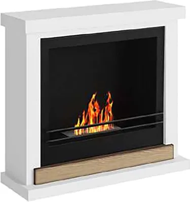 Produktbild von Bioethanol-Kamin Dsterchel,–kologischer Kamin, Rauchfreies Feuer, Heizung mit Ethanol,  Italy, 75x24 h68 cm, Weiß