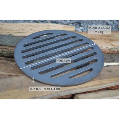Image de SEZAM - Grille de poêle ∅24,5 cm Fonte Grille de cheminée Grille ronde de cendrier Poêle à bois Grille de plaque Grille de poêle Cheminée