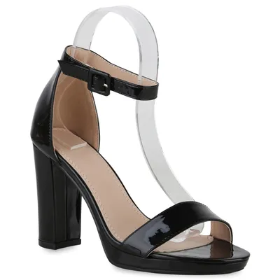 Produktbild von VAN HILL Damen Klassische Sandaletten Blockabsatz Absatz-Schuhe 839444, Farbe: Schwarz, Größe: 40