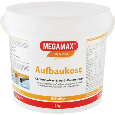 Produktbild von MEGAMAX Fit & Vital Aufbaukost Kohlenhydrat-Eiweiß-Konzentrat Schoko-Geschmack, 3 g Pulver
