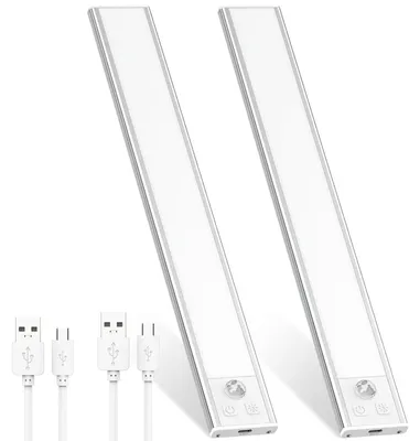 Produktbild von OUILA Unterbauleuchte Küche LED 31CM Schrankbeleuchtung mit Bewegungsmelder USB-C wiederaufladbar LED-Licht Dimmbar kabellos Nachtlicht für Küche Kleiderschrank Schrank 2 Stück