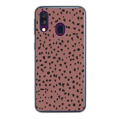 Produktbild von MuchoWow® Handyhülle Schutzhülle Hülle für Samsung Galaxy A40 Polka dots - Muster - Schwarz Silikon Softcase Handy Hülle - Handy-Tasche
