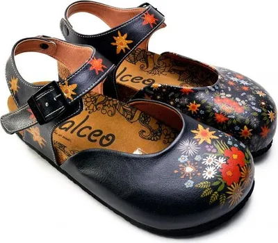 Produktbild von Damenschuhe Calceo Klassische Sandalen mit Blumen CAL1610 39