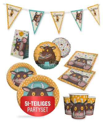 Produktbild von Grüffelo 51-tlg. Party Set – Geburtstag Deko mit Geschenktüten Ballons Wimpel