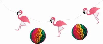 Produktbild von STYLEX Girlande - Flamingo+Wabenball - 4 m