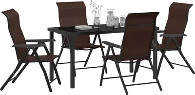 Produktbild von Garten Essgruppe 5 pcs Braun Pulverbeschichteter Stahl