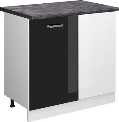 Immagine prodotto di Mobile ad angolo cucina Vicco R-Line Nero lucido 86 cm , PL Antracite, Model 46939