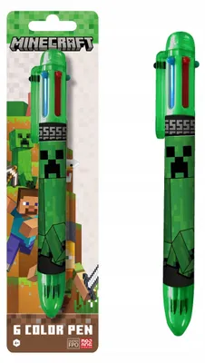 Zdjęcie produktu dla Długopis Minecraft Creeper 6w1 6 kolorów wielokolorowy szkolny dla dzieci / MC00035