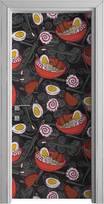 Produktbild von Tür Selbstklebende 90x210 cm Türfolie Türtapete Klebefolie - Ramen Suppe mit Nudeln