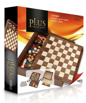 Image de Jeu de 5 jeux de société Cayro Plus bois 29 x 29 cm