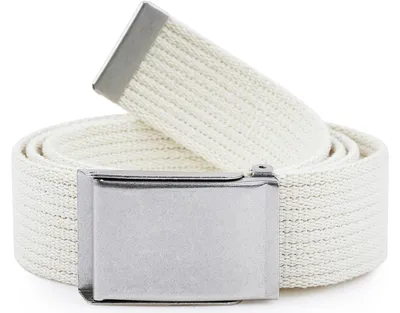 Image de Ceinture pour homme Ladeheid en tissu P10 (écru-argent, 120 cm (longueur totale 130 cm))