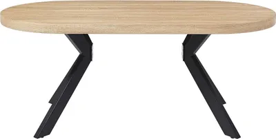Produktbild von Esstisch - 6 Personen - MDF & Stahl - Helles Holz & Schwarz - KOMONI