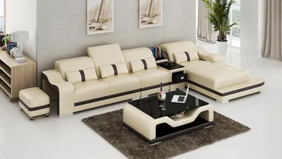 Immagine prodotto di Divano angolare in tessuto Funzione letto a L divano design imbottitura tessile pelle angolo moderno
