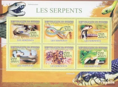 Produktbild von Briefmarken Guinea 2009 Mi 6409-6414 Kleinbogen (kompl. Ausgabe) postfrisch Schlangen