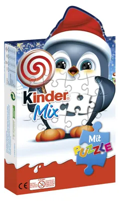 Zdjęcie produktu dla Kinder Mix Puzzle, edycja świąteczna, eleganckie opakowanie prezentowe, 161g