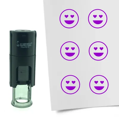 Obrázek produktu pro CombiCraft Stamp Smiley Love 10mm kulaté - Purpurový inkoust