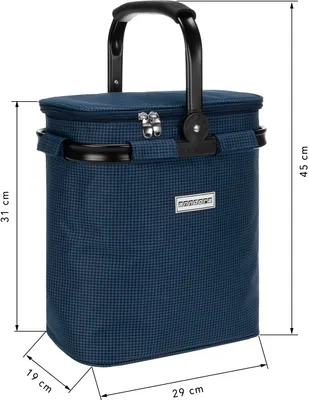 Produktbild von Bottlebasket anndora Flaschenträger für 6 Flaschen mit Kühlfunktion - blau - Hahnentritt