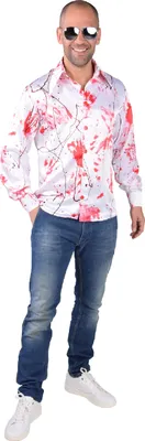 Produktbild von M218260-M weiß-rot Herren blutiges Hemd Dokter Zombie Kostüm Gr.M