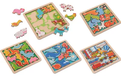 Zdjęcie produktu dla Puzzle drewniane, zestaw 5 sztuk