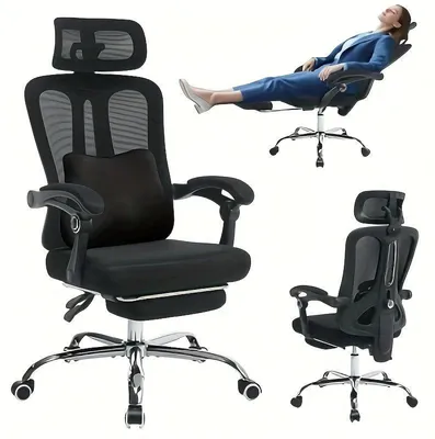 Obrázok produktu pre Ergonomická kancelárska stolička s sedákom z pamäťovej peny a opierkou nôh