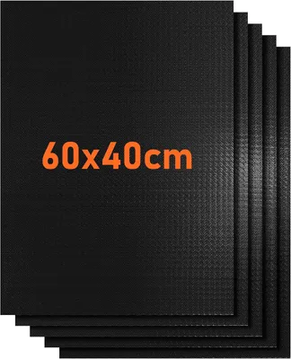 Produktbild von Grillmatte 40 x 60 cm, 5-teilig, geeignet fš¹r Gas-, Elektro- und Holzkohlegrills, antihaftbeschichtet, wiederverwendbar, leicht zu reinigen, zuschneidbar