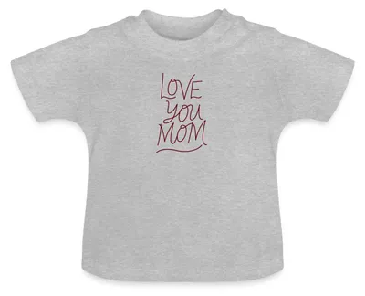 Produktbild von Spreadshirt Geschenk Mom | Love You Mom Baby Bio-T-Shirt mit Rundhals, 3-6 Monate, Grau meliert