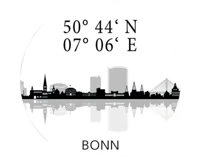 Produktbild von Glasbild Bonn Koordinaten I Ø 20 cm
