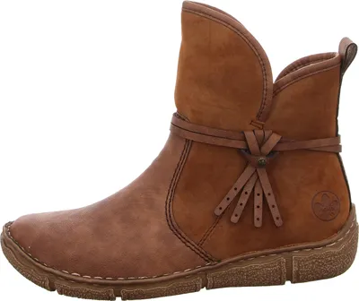 Produktbild von Rieker Damen Stiefelette Zierriemen flach Warmfutter Reißverschluss Z3772, Größe:39 EU, Farbe:Braun