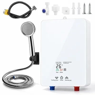 Image de Chauffe-eau instantané électronique - 5500 W - Largeur : 19 cm - Noir - Eau chaude instantanée