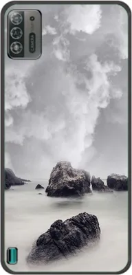 Produktbild von König Design Hülle kompatibel mit ZTE Blade A52 Lite Kunststoff Soft Handyhülle - Handy Case Felsen Wolken