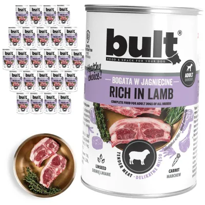 Produktbild von BULT | Hundefutter Lamm - Nassfutter Set 4x400g Dose - Hundefutter nass fur Hund