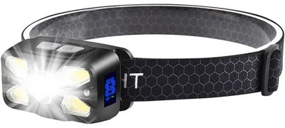 Produktbild von Wiederaufladbare USB-C Stirnlampe, 2500 lm, 7 Modi, IPX5, 45° verstellbar, Erkennungsmodus, Notfall, Camping