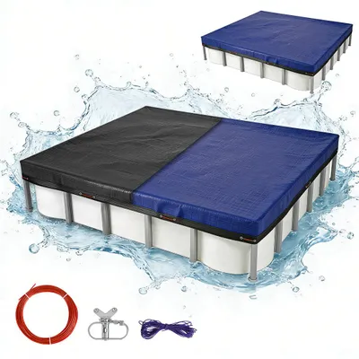 Obrázok produktu pre Kryt na bazén Vigevee, obdĺžnikový, pre bazény s rozmermi 200 x 400 cm | Rozmery plachty: 220 x 410 cm | 2 v 1, PE