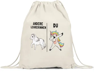 Produktbild von Andere Lehrerinnen Du Turnbeutel Gymsack beste Lehrerin der Welt Einhorn Dankeschön & Abschied Lieblingslehrer