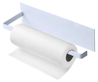 Produktbild von Magnetischer Papierhandtuchhalter, kein Bohren erforderlich, Papierhandtuchhalter aus Edelstahl für Papierhandtücher, wandmontierter Aufbewahrungsorganizer, geeignet für Kühlschrank, Mikrowelle und Metallschränke (weiß)