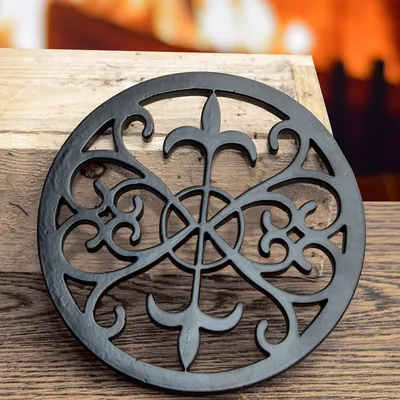 Produktbild von Kamin- Lüftungsgitter, Ornament für Mauer, rund|Eisen schwarz|H2,0xB19,0cm