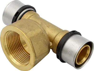 Produktbild von Pressfitting T-Stück 32x3 1 1/4 Zoll 32x3 mm IG TH Kontur Verbundrohr