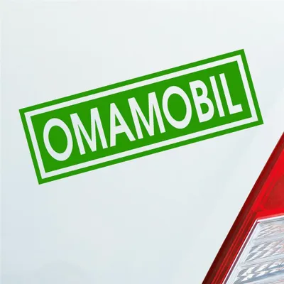 Produktbild von Auto Aufkleber Omamobil Oma Opa Enkel Familie Liebe 15x5 cm Hellgrün Sticker Heckscheibenaufkleber
